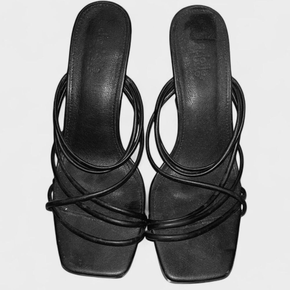 CHARLOTTE RUSSE BLACK OPEN TOE HEELS SIZE 8